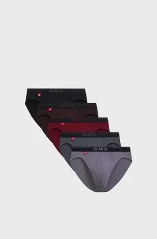 Мужские брифы (5 шт) Разноцветный XXL Atlantic 5SMP-004