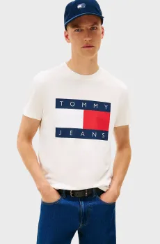 Мужская белая футболка REG BIG FLAG Белый XXL Tommy Jeans DM0DM22645