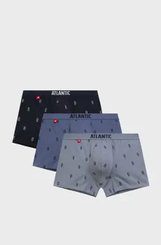 Мужские боксеры с узором (3 шт) Разноцветный M Atlantic 3MH-227