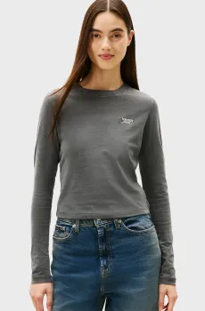 Женский черный лонгслив SLIM Черный XS Tommy Jeans DW0DW21848