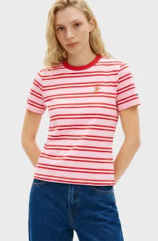 Женская футболка в полоску SCRIPT REG Разноцветный L Tommy Hilfiger WW0WW48699