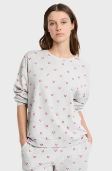 Женский серый лонгслив с узором PAISHA Серый S Etam 6556190