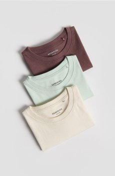 Reserved - Бавовняна футболка, набір з 3 - блідо-зелений - 030IT-07X