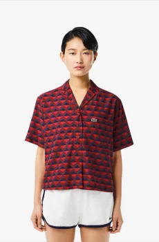 Женская бордовая рубашка Бордовый 38 Lacoste CF6910IKL