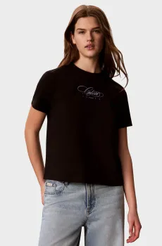 Женская черная футболка CLASSIC SCRIPT Черный L Calvin Klein Jeans LV047G814G