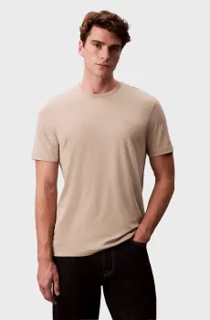 Мужская бежевая футболка SUPIMA Бежевый L Calvin Klein LV04LB275G