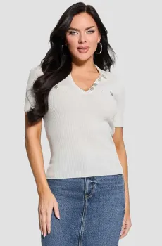 Женское белое поло Белый S Guess W5RR25.Z2U00;G012