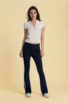 Брюки піке з розкльошеною штаниною - різнобарвний