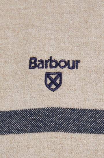 Хлопковая рубашка Barbour мужская цвет бежевый slim воротник button-down Хлопковая рубашка Barbour мужская цвет бежевый slim воротник button-down