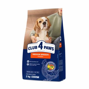 Сухой корм для собак средних пород Club 4 Paws Premium, 2 кг