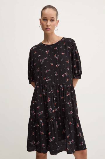 Платье Tommy Jeans цвет чёрный mini расклешённое DW0DW18602 Платье Tommy Jeans цвет чёрный mini расклешённое DW0DW18602