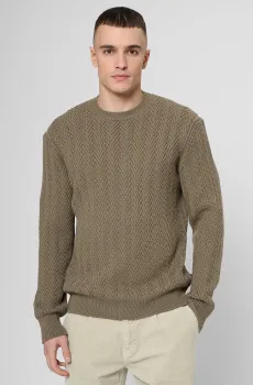 Мужской оливковый шерстяной джемпер Оливковый M BOSS 50549980;245