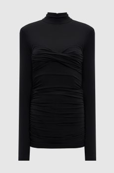 Черный топ с драпировкой