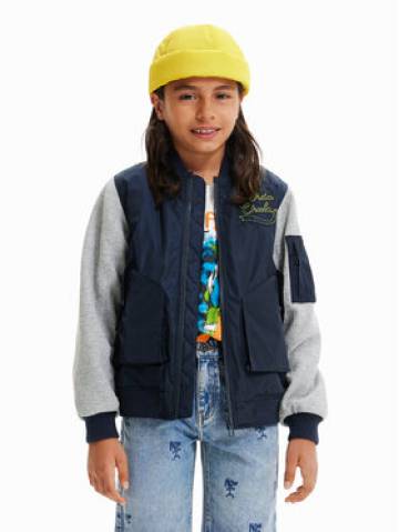 Desigual Куртка бомбер 23SBEW01 Cиній Oversize Desigual Куртка бомбер 23SBEW01 Cиній Oversize