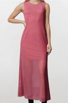 Довга сукня з квітковим принтом - рожевий