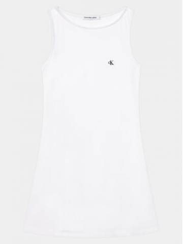 Calvin Klein Jeans Повсякденна сукня Badge IG0IG02498 Білий Regular Fit Calvin Klein Jeans Повсякденна сукня Badge IG0IG02498 Білий Regular Fit