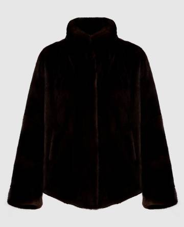 Коричневая шуба из меха норки