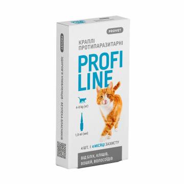 Противоразитарные капли для кошек ProVET Profiline от 4 до 8 кг, 4*1 мл Противоразитарные капли для кошек ProVET Profiline от 4 до 8 кг, 4*1 мл