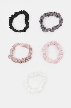 Набір гумок scrunchie для волосся 5 штук - різнобарвний