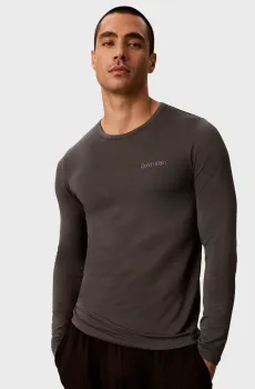 Мужской серый льняной лонгслив Серый XL Calvin Klein LV00NM2998