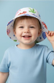 Бавовняний bucket hat з мотивом морських тварин - білий