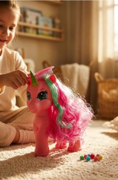 Іграшка - Фігурка єдинорога з аксесуарами для волосся - різнобарвний