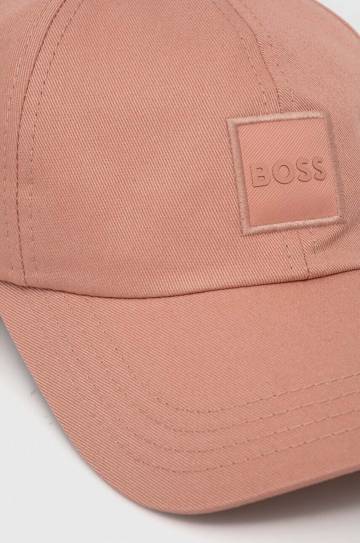 Хлопковая кепка Boss Orange цвет чёрный с аппликацией Хлопковая кепка Boss Orange цвет чёрный с аппликацией