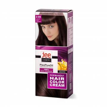Стойкая крем-краска для волос Jee Cosmetics Permanent Hair Color Cream 2-05 Изысканный темный каштан, 115 мл Стойкая крем-краска для волос Jee Cosmetics Permanent Hair Color Cream 2-05 Изысканный темный каштан, 115 мл