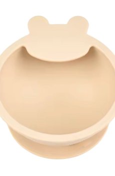 Детская миска Lindo силиконовая, на присоске, бежевая, от 4 месяцев, 250 мл (965-4)