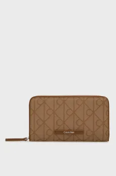 Женский бежевый кошелек с узором JCQRD PASSPORT Бежевый ONESIZE Calvin Klein LV04F1163G