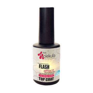 Уценка! Финишное покрытие для гель-лака Nails Molekula Professional Flash Effect Top Coat без липкого слоя, 12 мл Уценка! Финишное покрытие для гель-лака Nails Molekula Professional Flash Effect Top Coat без липкого слоя, 12 мл