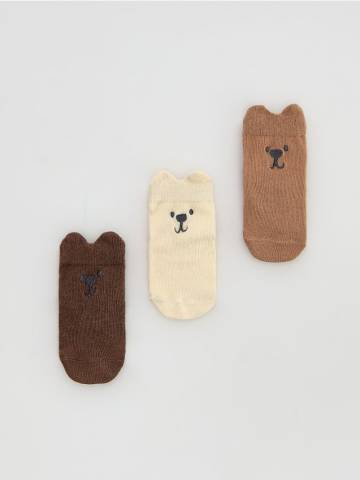 Reserved - Бавовняні шкарпетки 3 шт. - кремовий - 867GX-01X