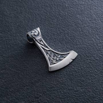 Серебряный кулон "Топор со Щитом Иггдрасилья, Кельтским амулетом Спокойствия" 7046 Серебряный кулон "Топор со Щитом Иггдрасилья, Кельтским амулетом Спокойствия" 7046