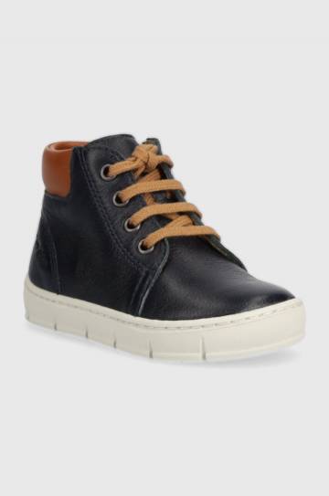 Детские кожаные полуботинки Pom Dapi цвет синий