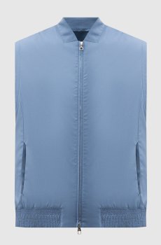 Синий жилет из шерсти