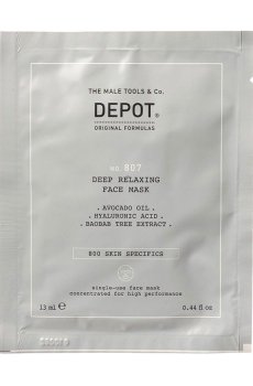 Мужская тканевая маска для лица Depot 807 Deep Relaxing Face Mask, 12*13 мл