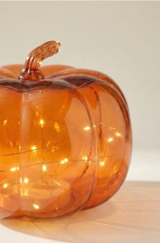 Декоративна LED-лампа у формі гарбуза - помаранчевий