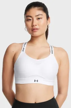 Женский белый топ UA Infinity High 2.0 Bra Белый L (A-C) Under Armour 1384112-100