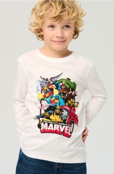 Бавовняна футболка з принтом Avengers - білий