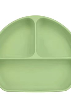 Детская тарелка Lindo секционная, силиконовая, на присоске, зеленая, от 4 месяцев, 500 мл (964-3)