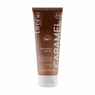 Гель для автозагара лица Lirene Caramel Face Self-Tanning Face Gel с органической кокосовой водой, 75 мл Гель для автозагара лица Lirene Caramel Face Self-Tanning Face Gel с органической кокосовой водой, 75 мл