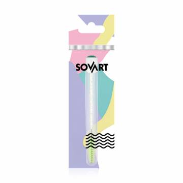 Щеточка для бровей и ресниц Sovart в чехле, зеленая, 1 шт