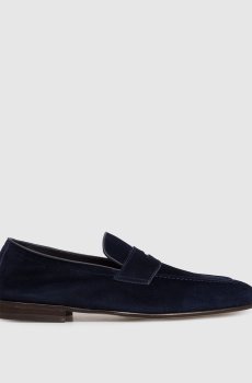 Синие замшевые лоферы
