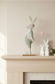 Великодня стояча декорація у формі зайця - бежевий