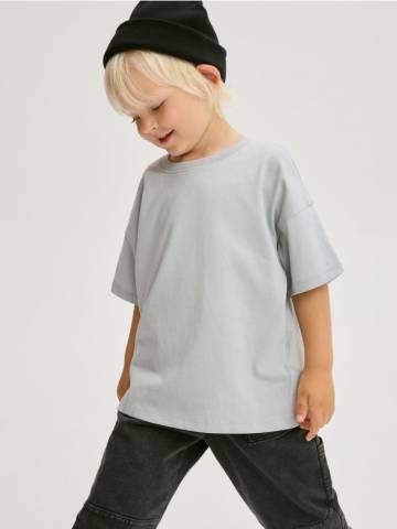 Reserved - Бавовняна футболка - світло-сірий - 112FO-09X
