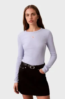 Женский голубой лонгслив LABEL Голубой XS Calvin Klein Jeans LV047E205G