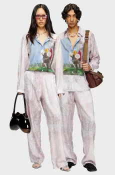 Пудровые брюки с узором P-THECK-A-AJFW (унисекс) Розовый XS Diesel A19566 0AJFW