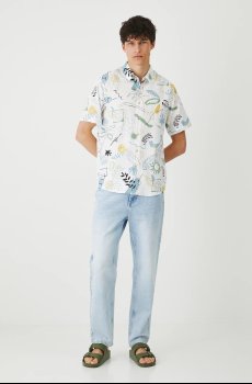 Рубашка с примесью льна Medicine