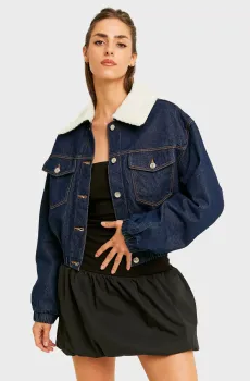 Женская темно-синяя джинсовая куртка Синий S Tally Weijl SJADECIELO1
