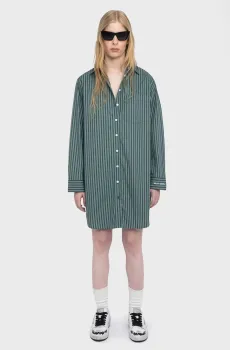 Женское зеленое платье-рубашка в полоску Rorning Зеленый M ZADIG&VOLTAIRE WWDR02579_EMERALD